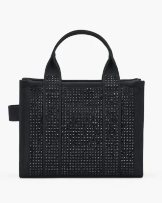 The Tote Bag piccola in tela con cristalli