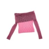 Top con spalle scoperte in maglia traforata