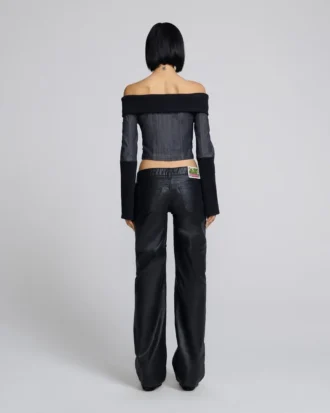 Top in denim e costine