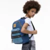Zaino grande in denim color block Biker