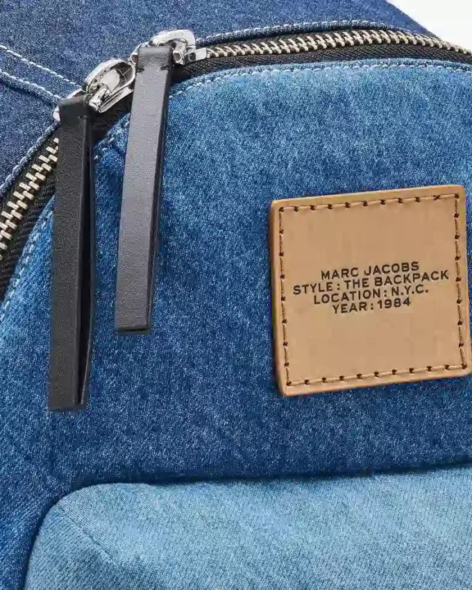 Zaino grande in denim color block Biker